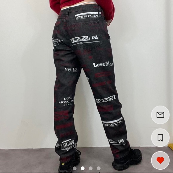 Love Moschino Vintage Authentic Designer Logo Monogram Jeans - Picture 3 of 4